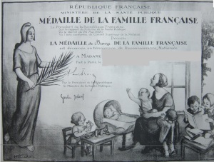 medaille famille française diplome